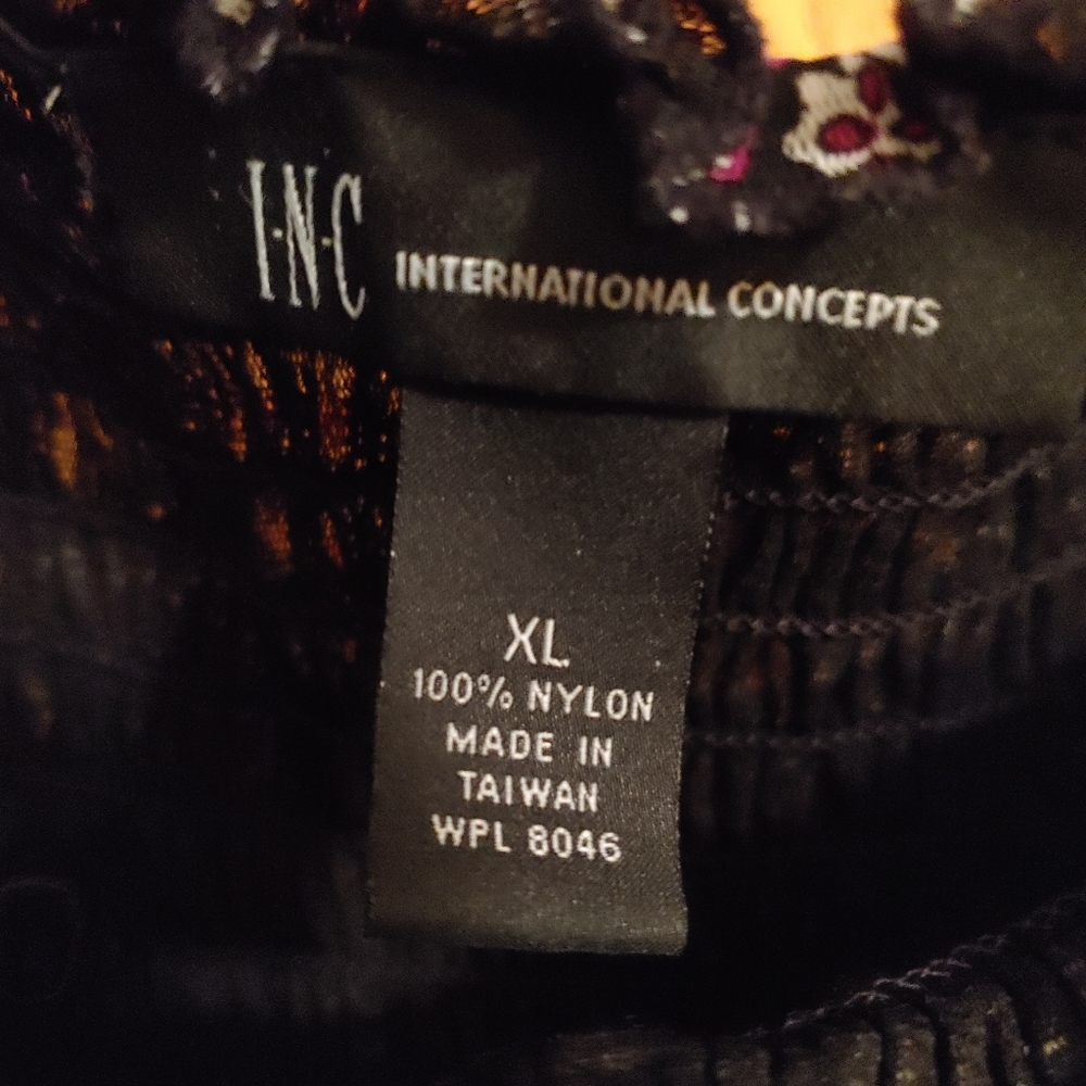 INC black peasant-style top - Picture 2 of 6